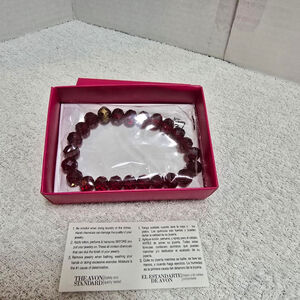 Women's Avon Red & Gold Beaded Bracelet One Size